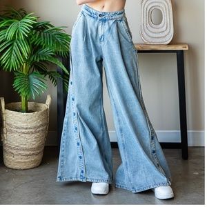 Oli & Hali Light Blue Wide-Leg Jeans
